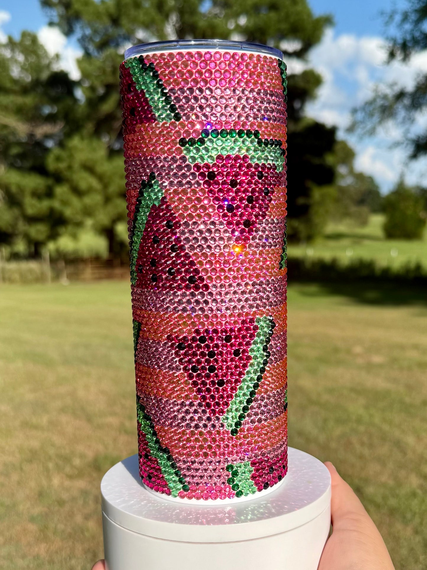 Watermelon Rhinestone Tumbler
