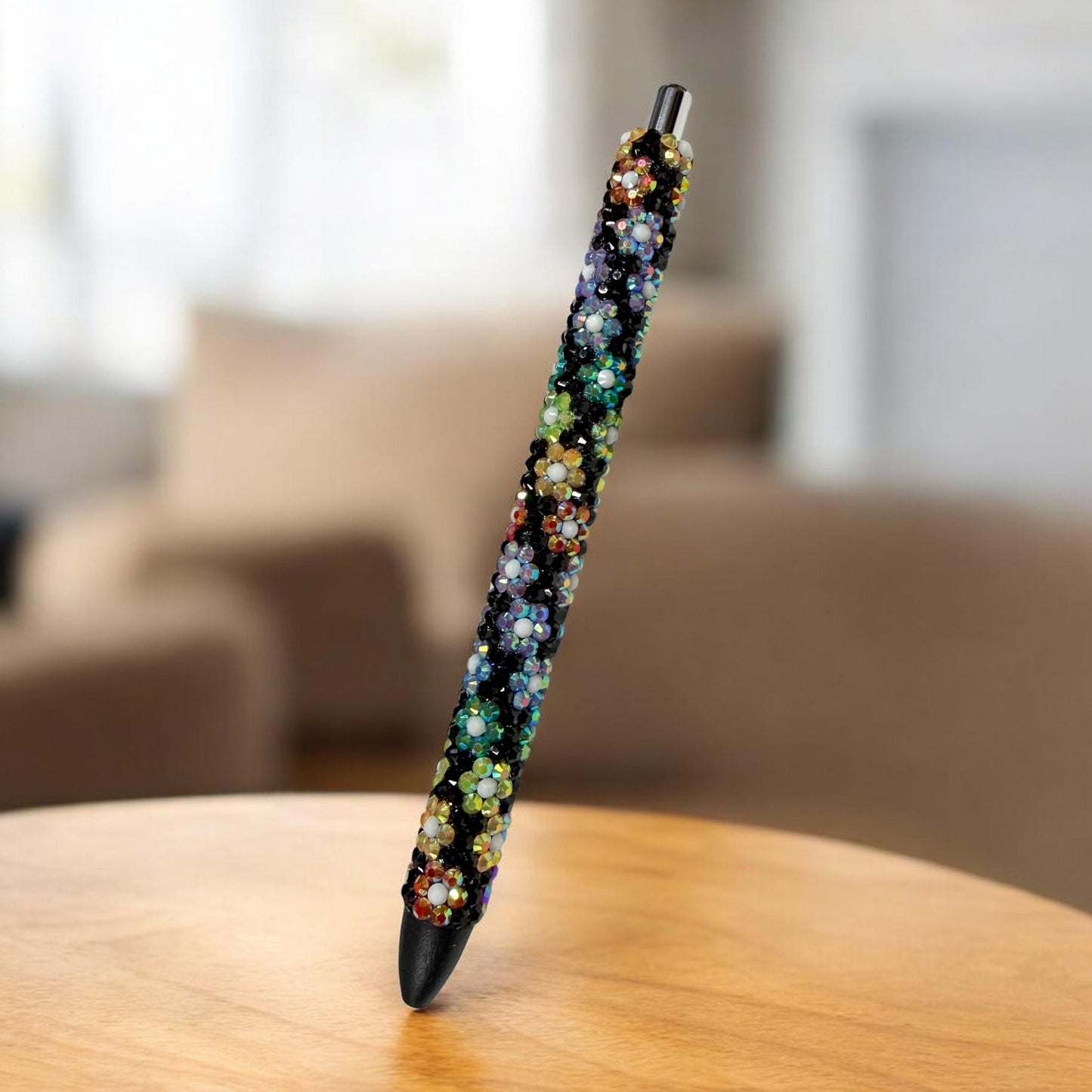 Rainbow Flower Rhinestone Pen