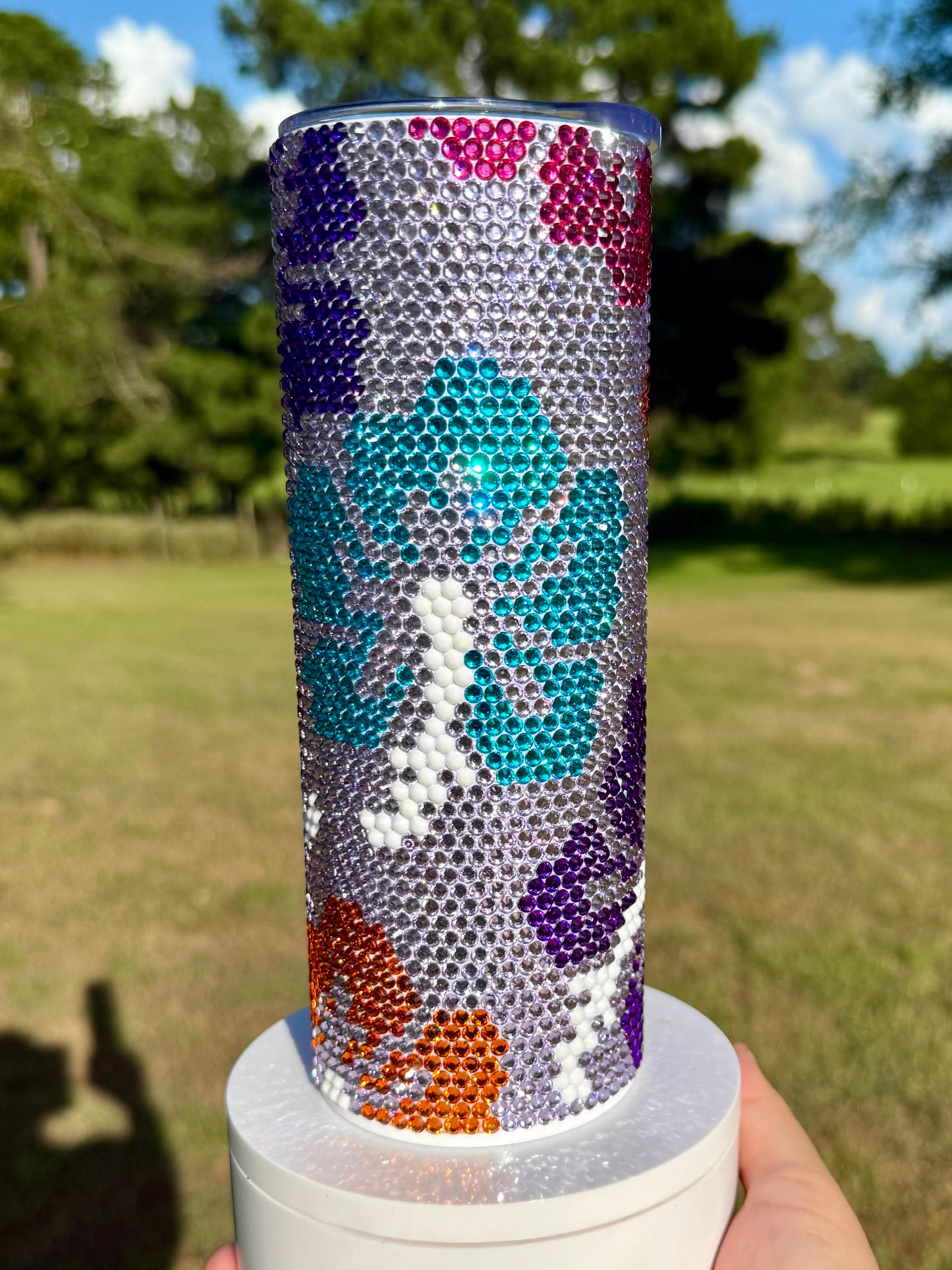 Hibiscus Rhinestone Tumbler
