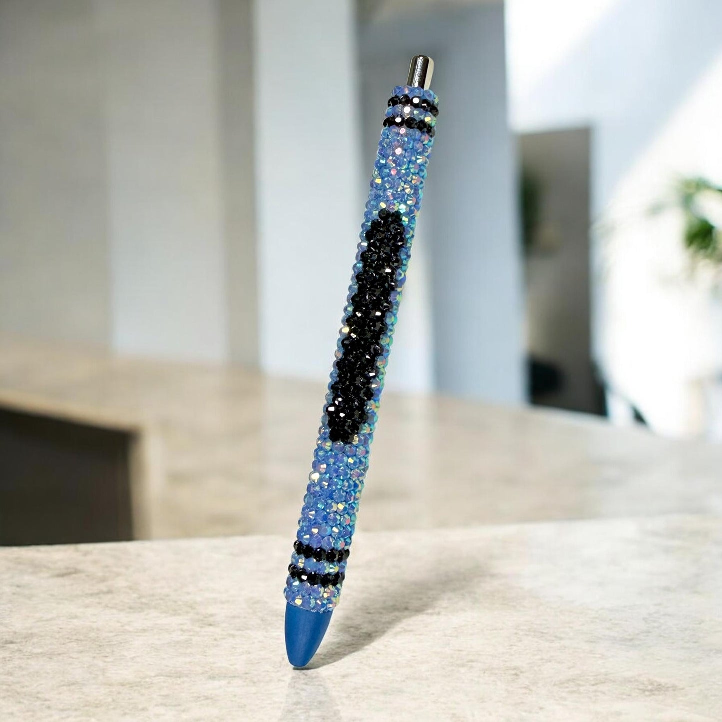 Blue Crayon Rhinestone Pen