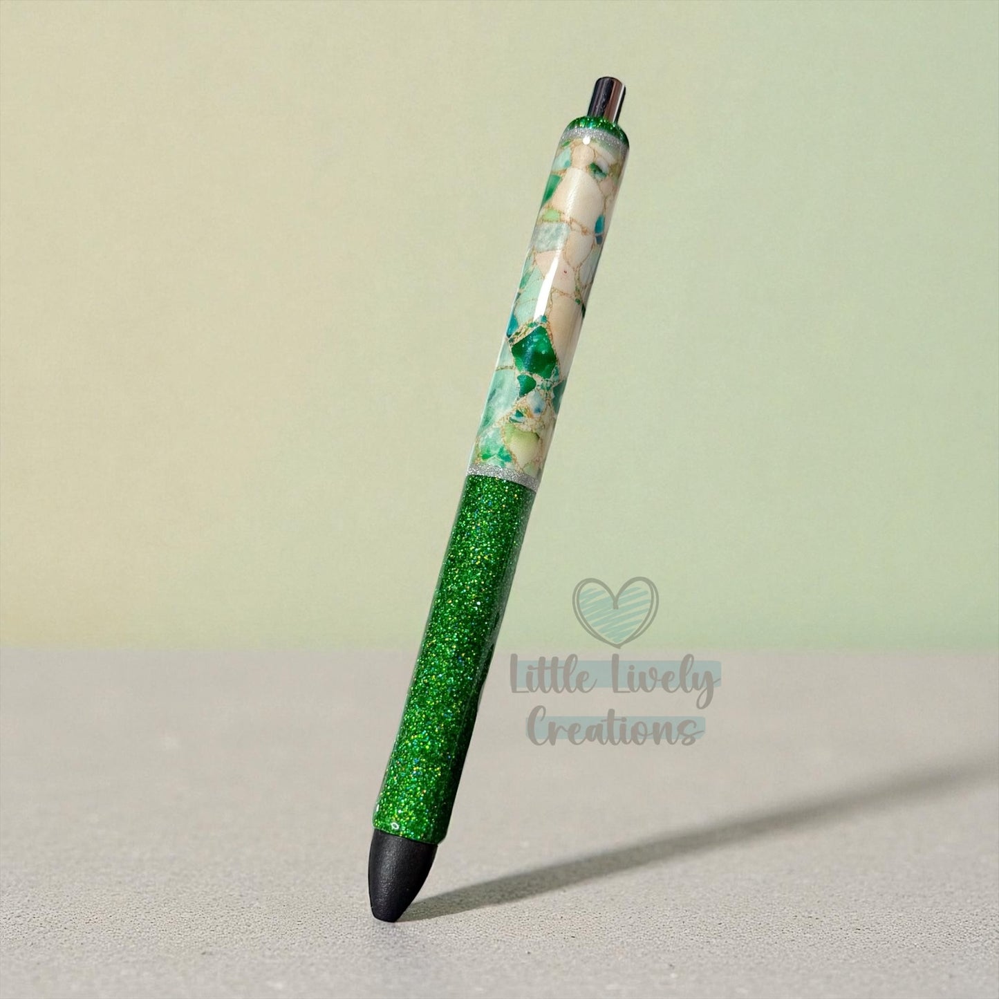 Green Cracked Crystal Pen