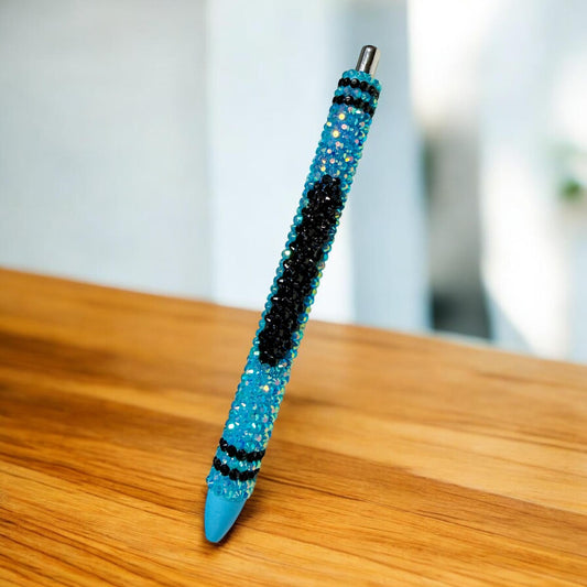 Light Blue Crayon Rhinestone Pen