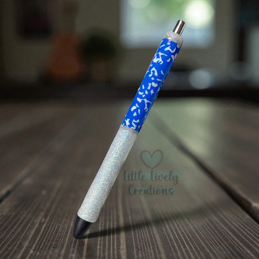 Blue Composition Book Glow in the Dark Pen