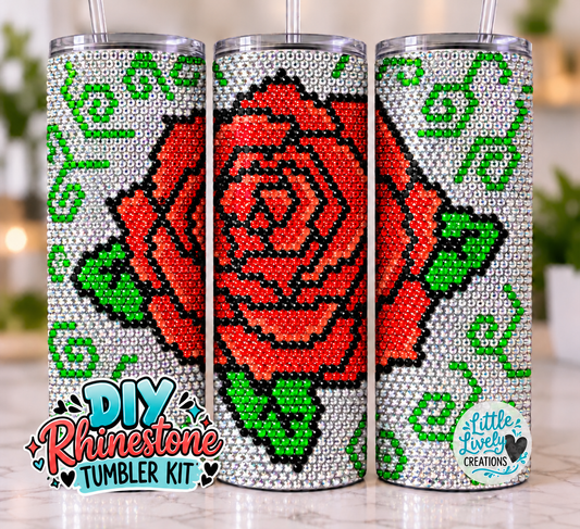 Red Rose Rhinestone Tumbler Kit