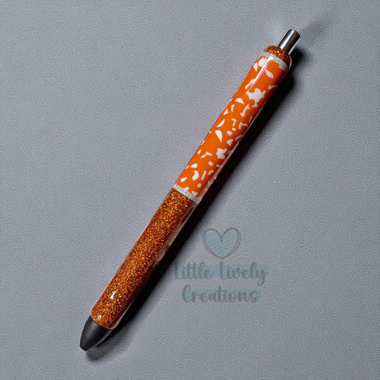 Orange Composition Book Pen