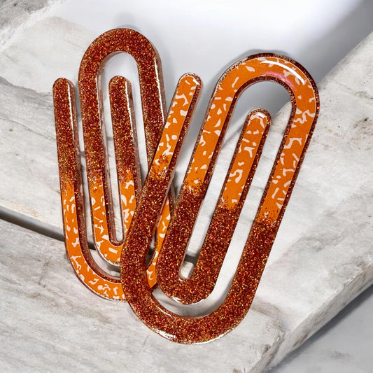 Orange Composition Jumbo Paperclip Set