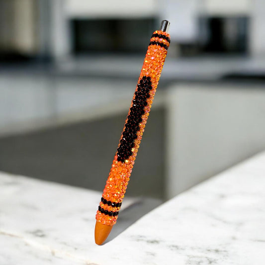 Orange Crayon Rhinestone Pen