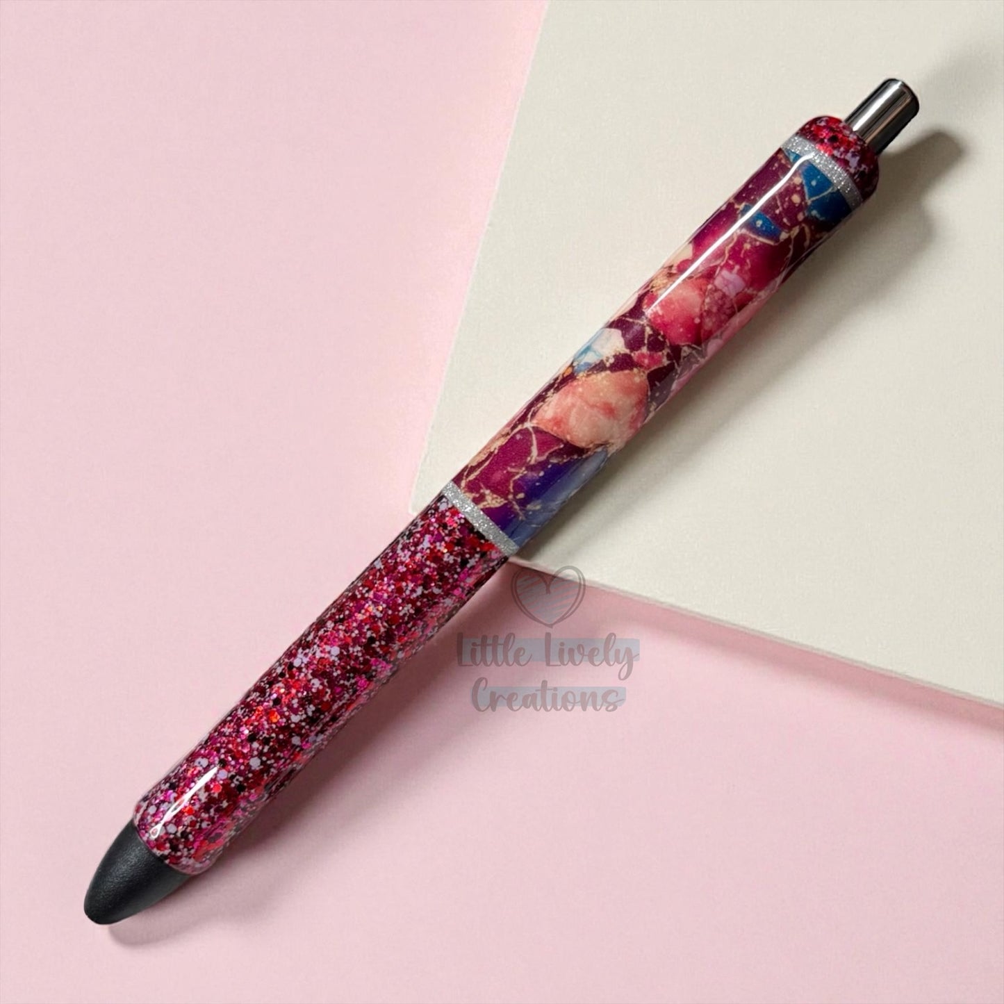 Red Cracked Crystal Pen
