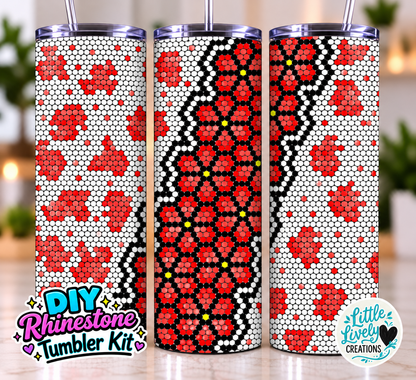 Red Cheetah Floral Rhinestone Tumbler Kit