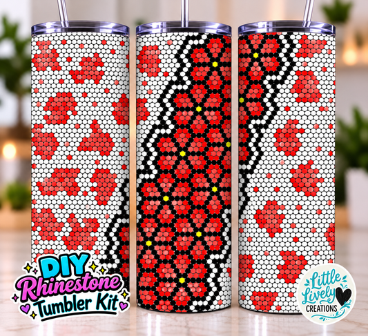 Red Cheetah Floral Rhinestone Tumbler Kit