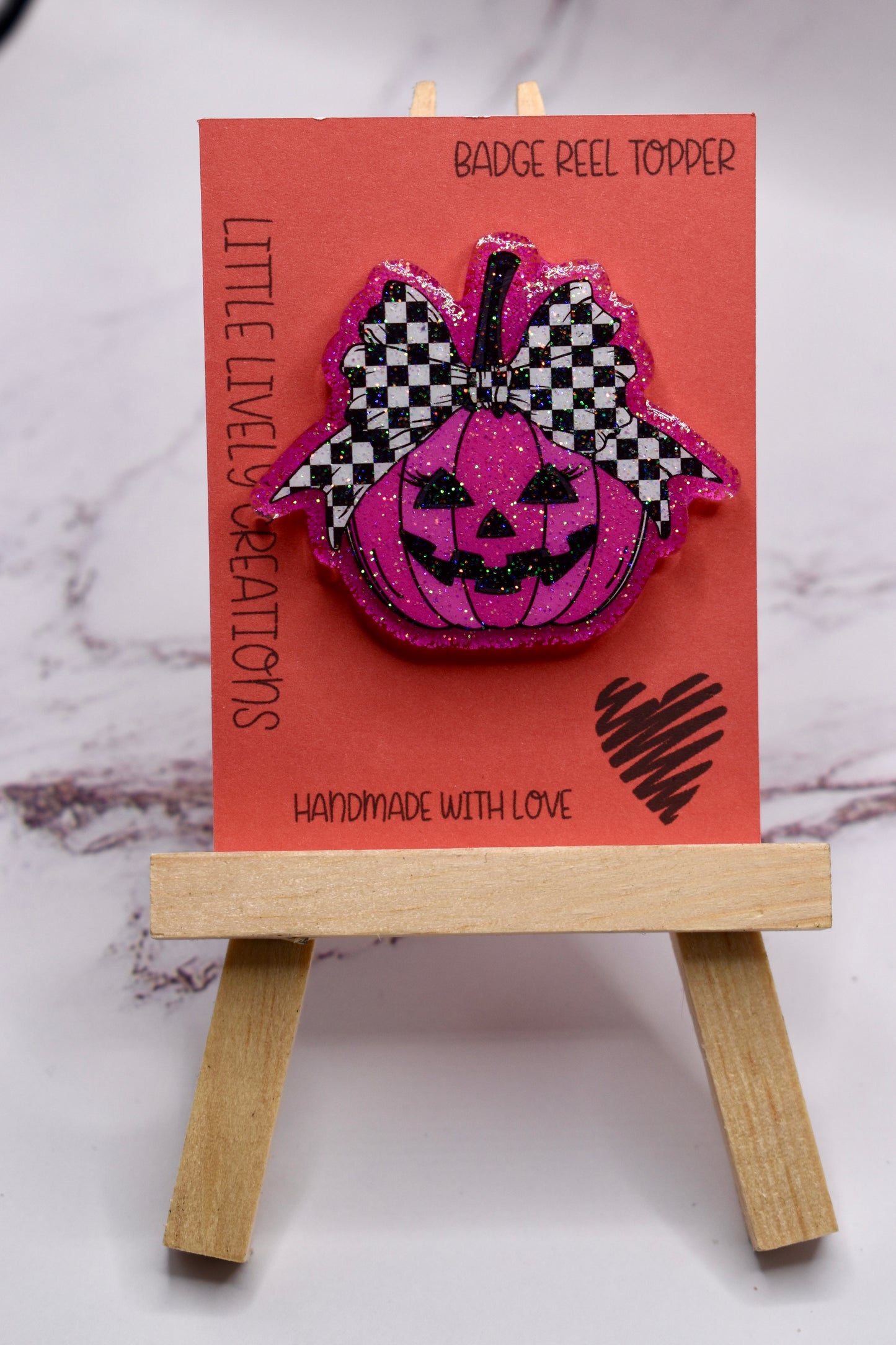 Checkered Bow Pumpkin