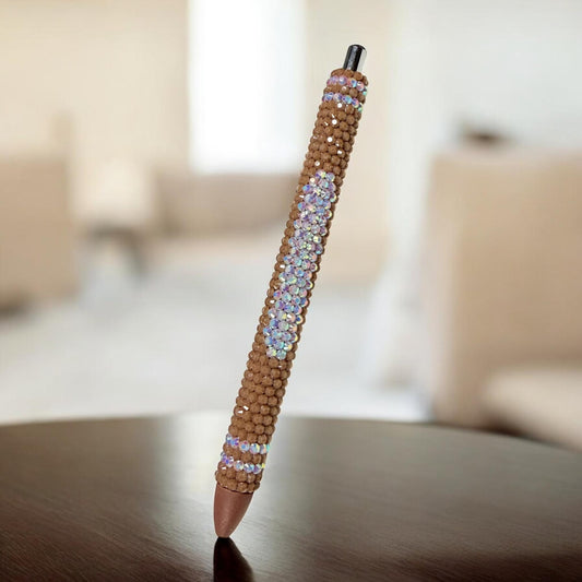 Brown Crayon Rhinestone Pen