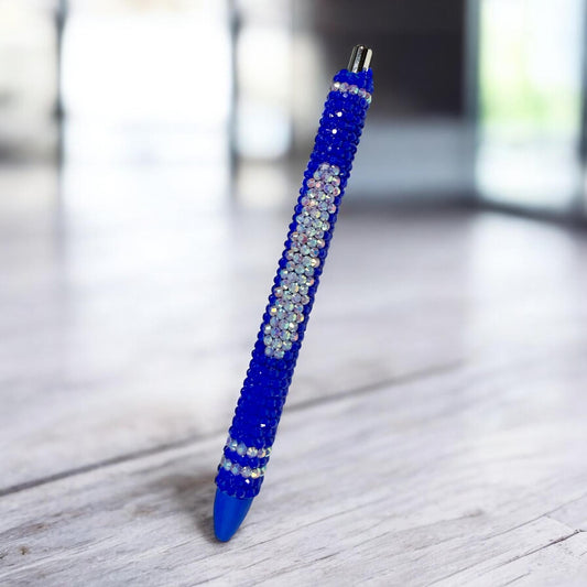 Dark Blue Crayon Rhinestone Pen