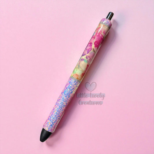 Pink Cracked Crystal Pen