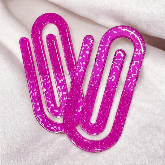 Pink Composition Jumbo Paperclip Set